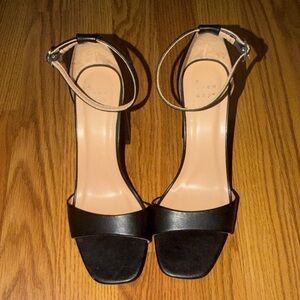Open-toe heels with ankle straps